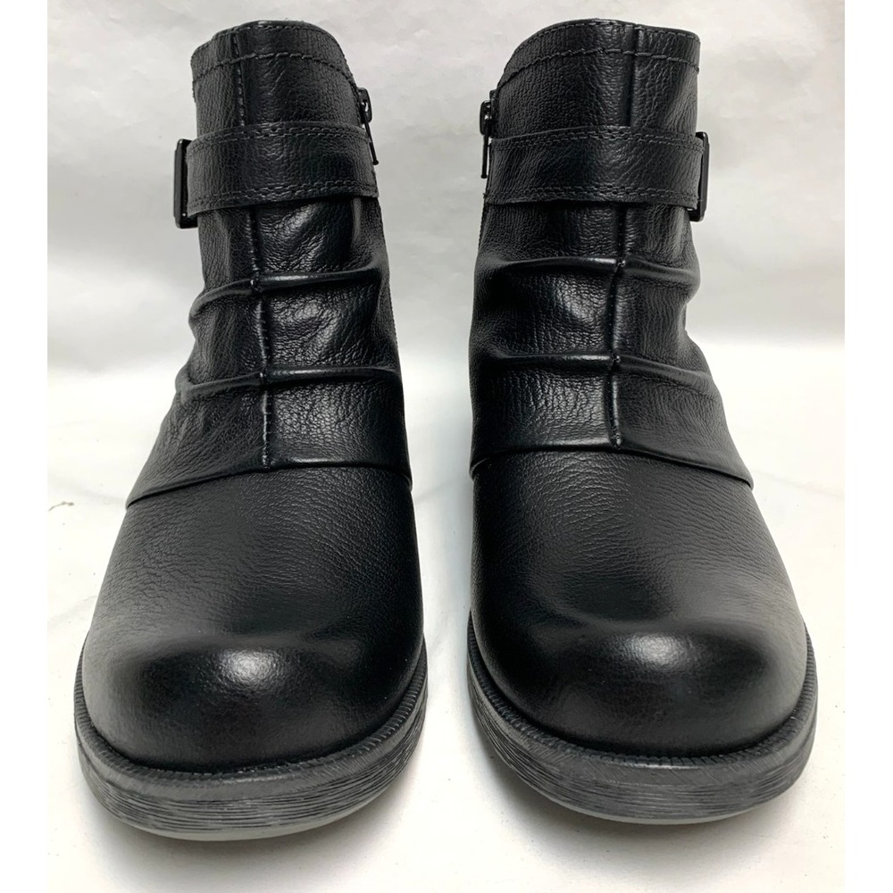 NIB Womens Earth Origins Randi Robby Wide Black Leather Ankle Boots SideZip 10 W - Picture 5 of 16